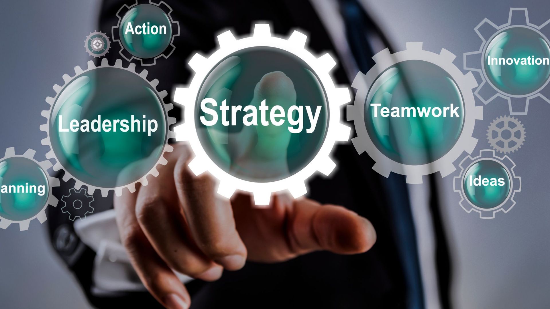 Business strategy, leadership and teamwork concept